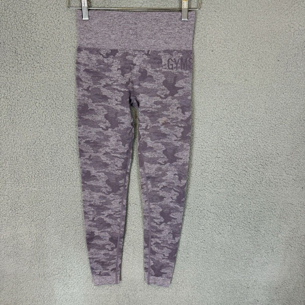 Gymshark Leggings Womens S Purple Camo Seamless Flex High Waisted‎ Pants